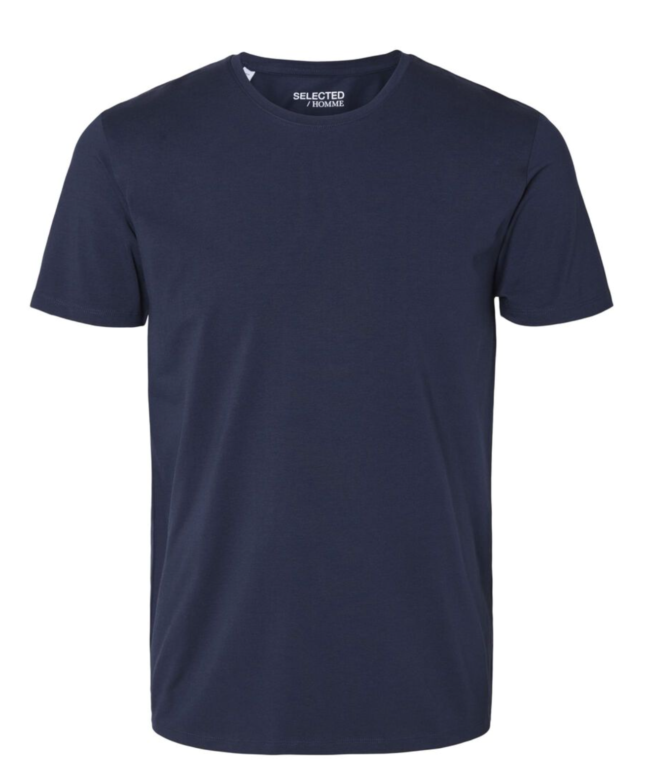 SELECTED HOMME Pima O Neck T Shirt Navy Blazer